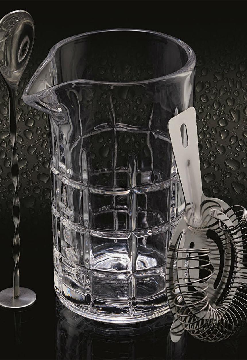 Kitchen Craft - Cut glass effect 500ml cocktail mixing set - silver