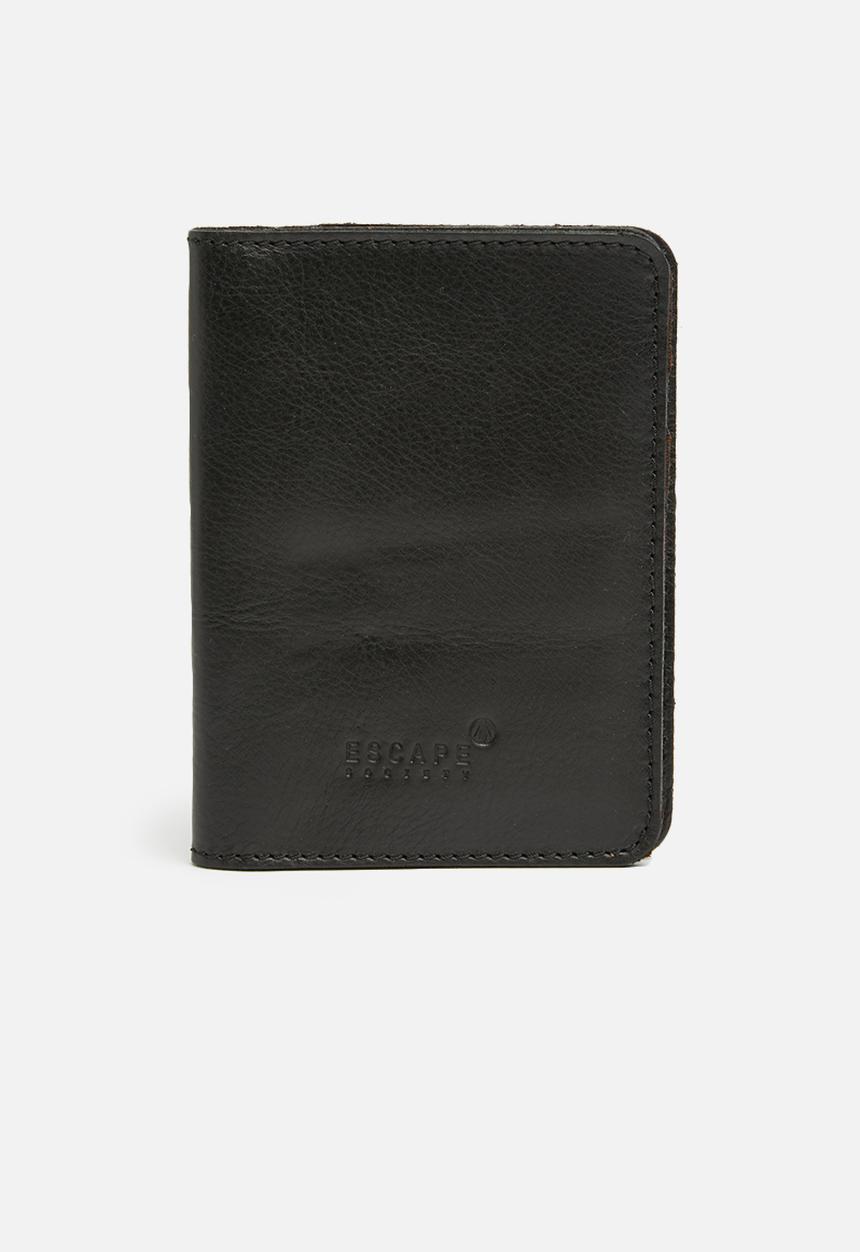 Escape Society - Leather passport holder - black