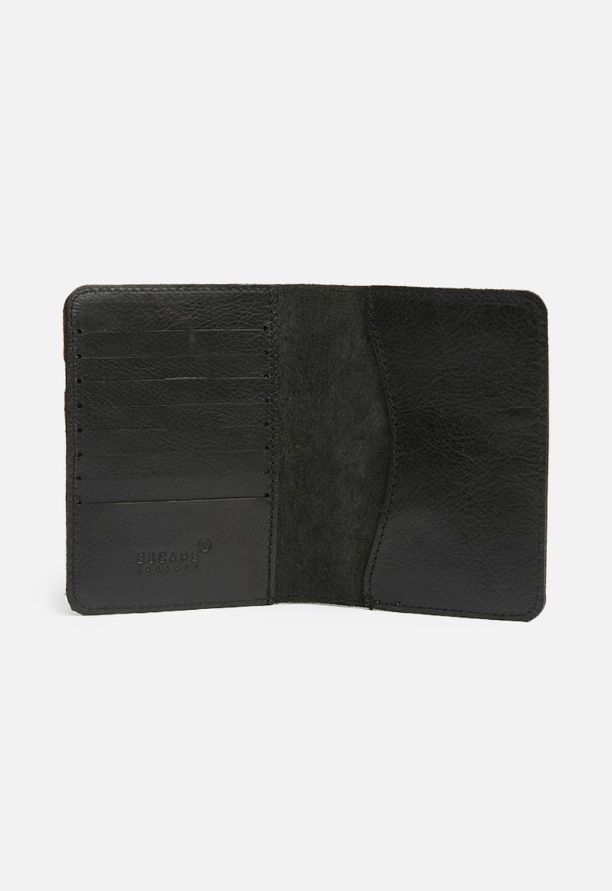 Escape Society - Leather passport holder - black