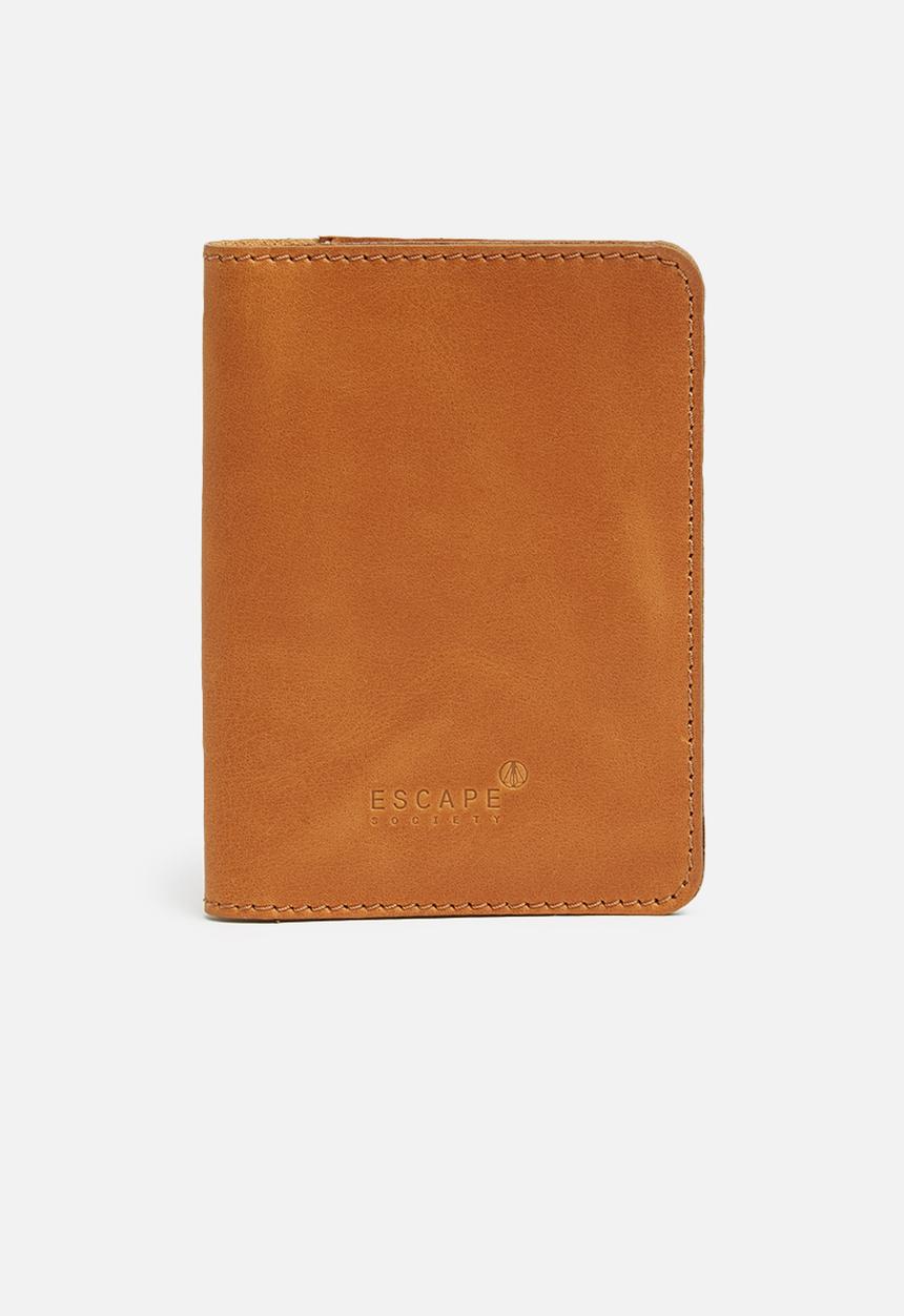 Escape Society - Leather passport holder - tan