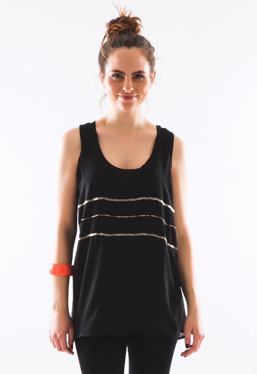 Marly Print Pastiche - Tank Top – Black