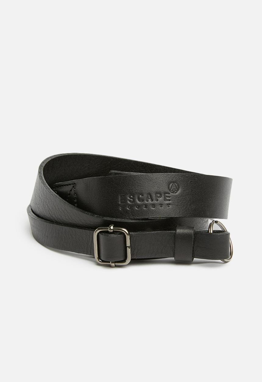 Escape Society - Leather camera sling - black