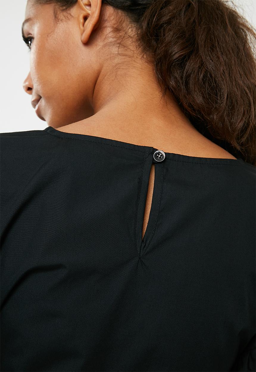 Superbalist - Poplin blouse with bow tie - black 