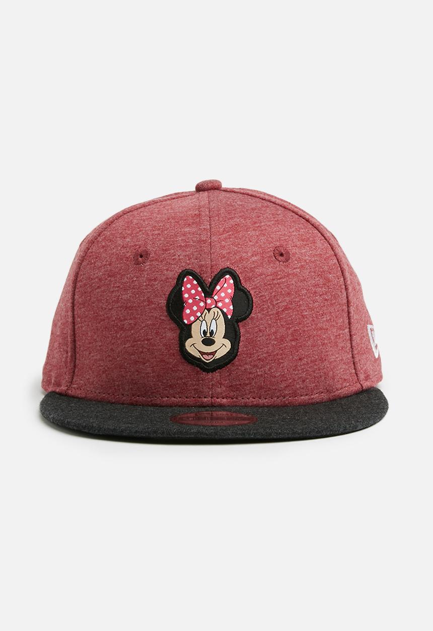 New Era - Kids Minnie mouse snapback cap - maroon & charcoal 