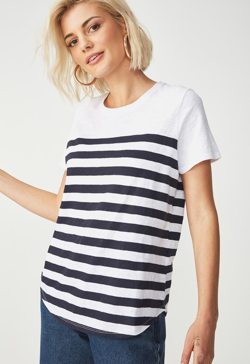 Cotton On - The crew T-shirt  - navy & white