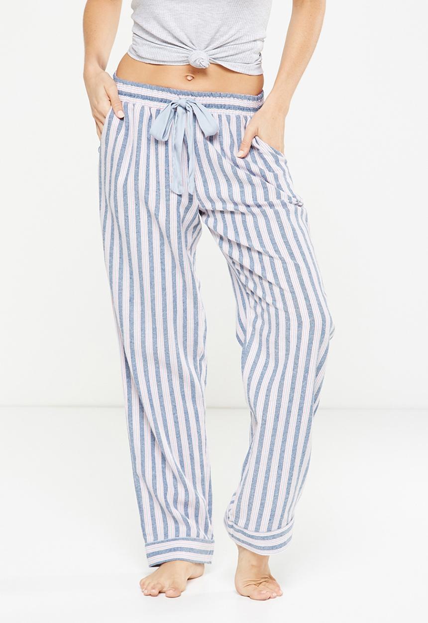 Cotton On - Non cuffed flannel pant - blue