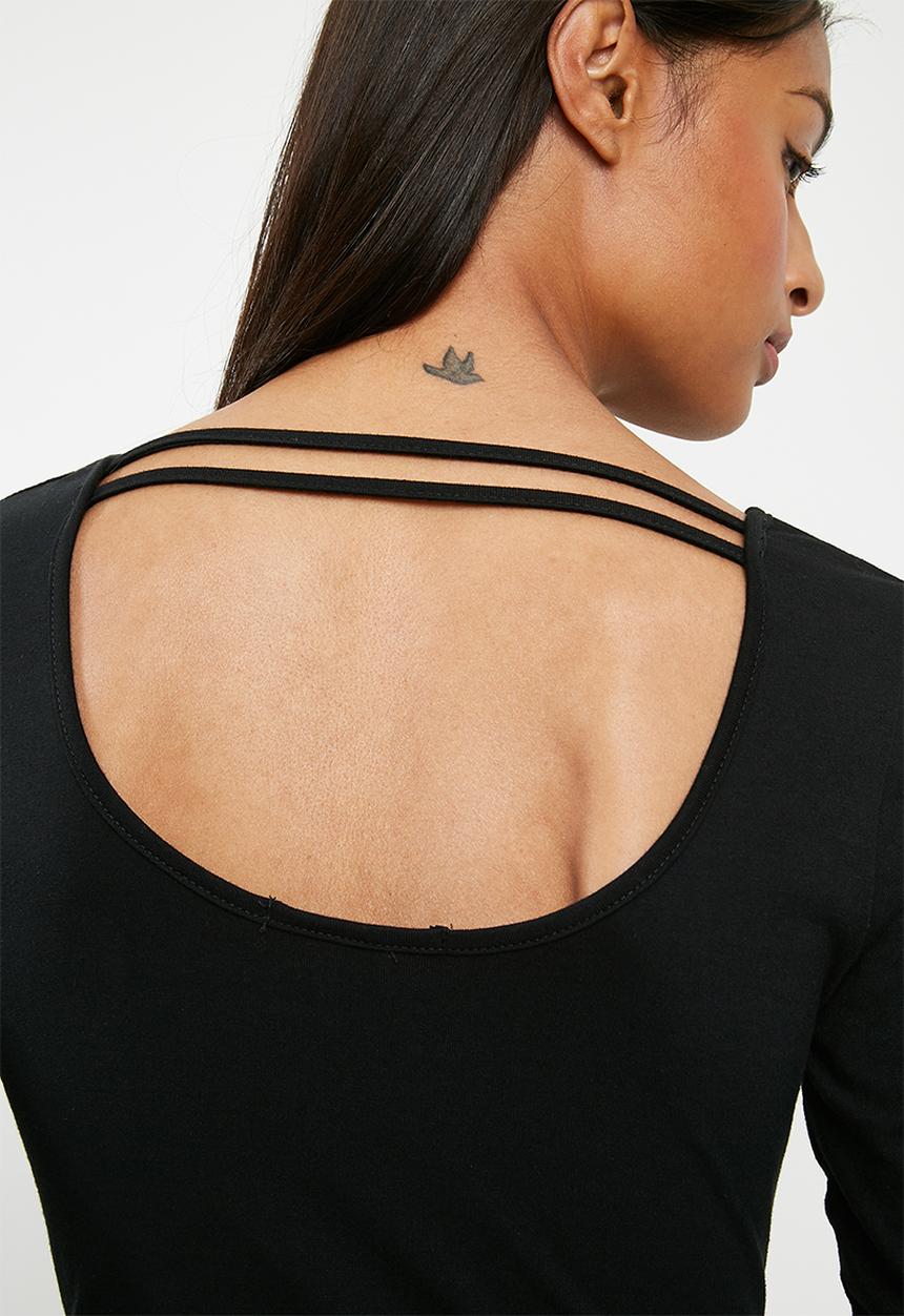 Superbalist - Long sleeve square neck bodysuit - black 