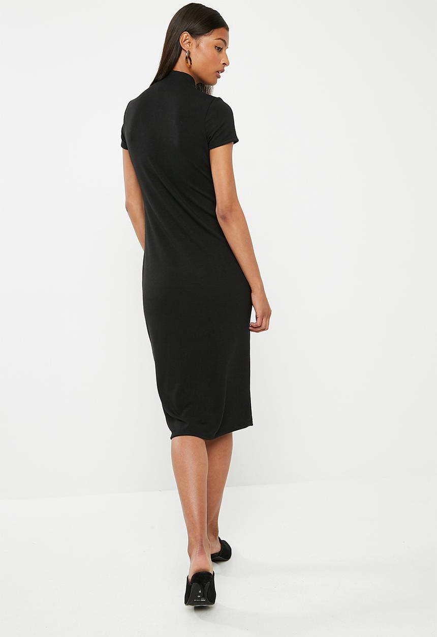 Superbalist - Midi bodycon with popper detail - black 