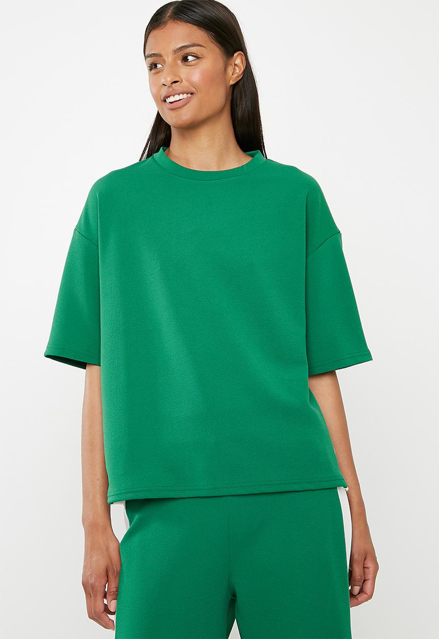Superbalist - Boxy sport tee - green & white 