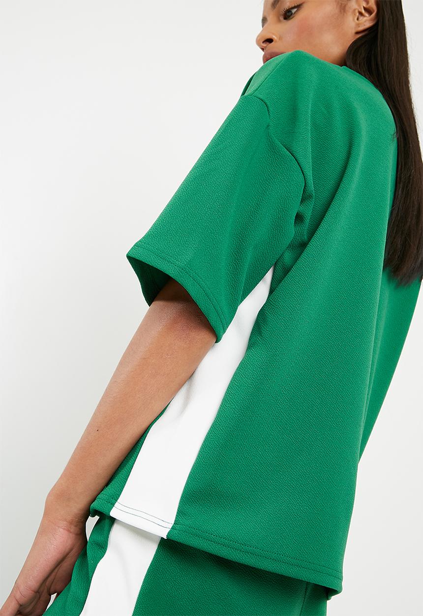 Superbalist - Boxy sport tee - green & white 