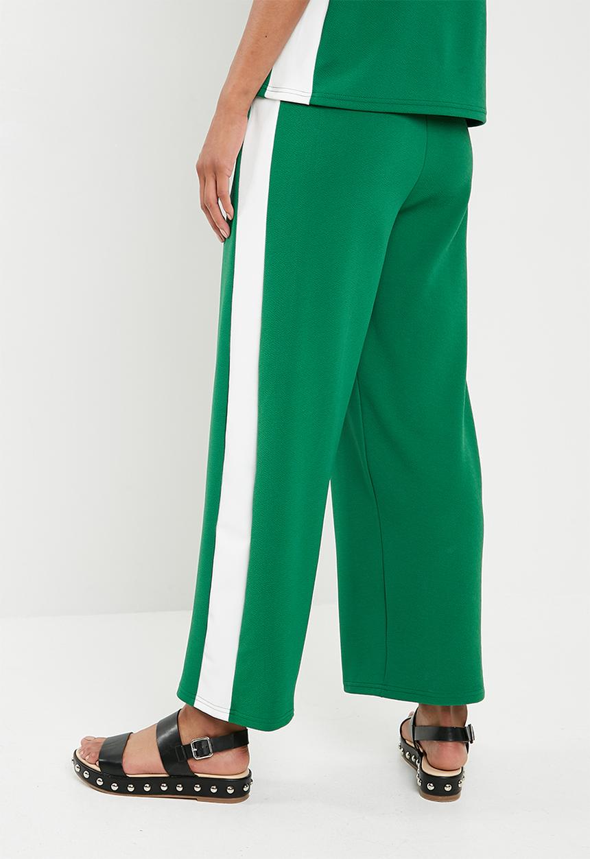 Superbalist - Pull on knit culotte - green & white 