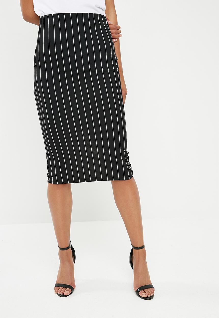 Superbalist - Pull on bodycon skirt - black & white