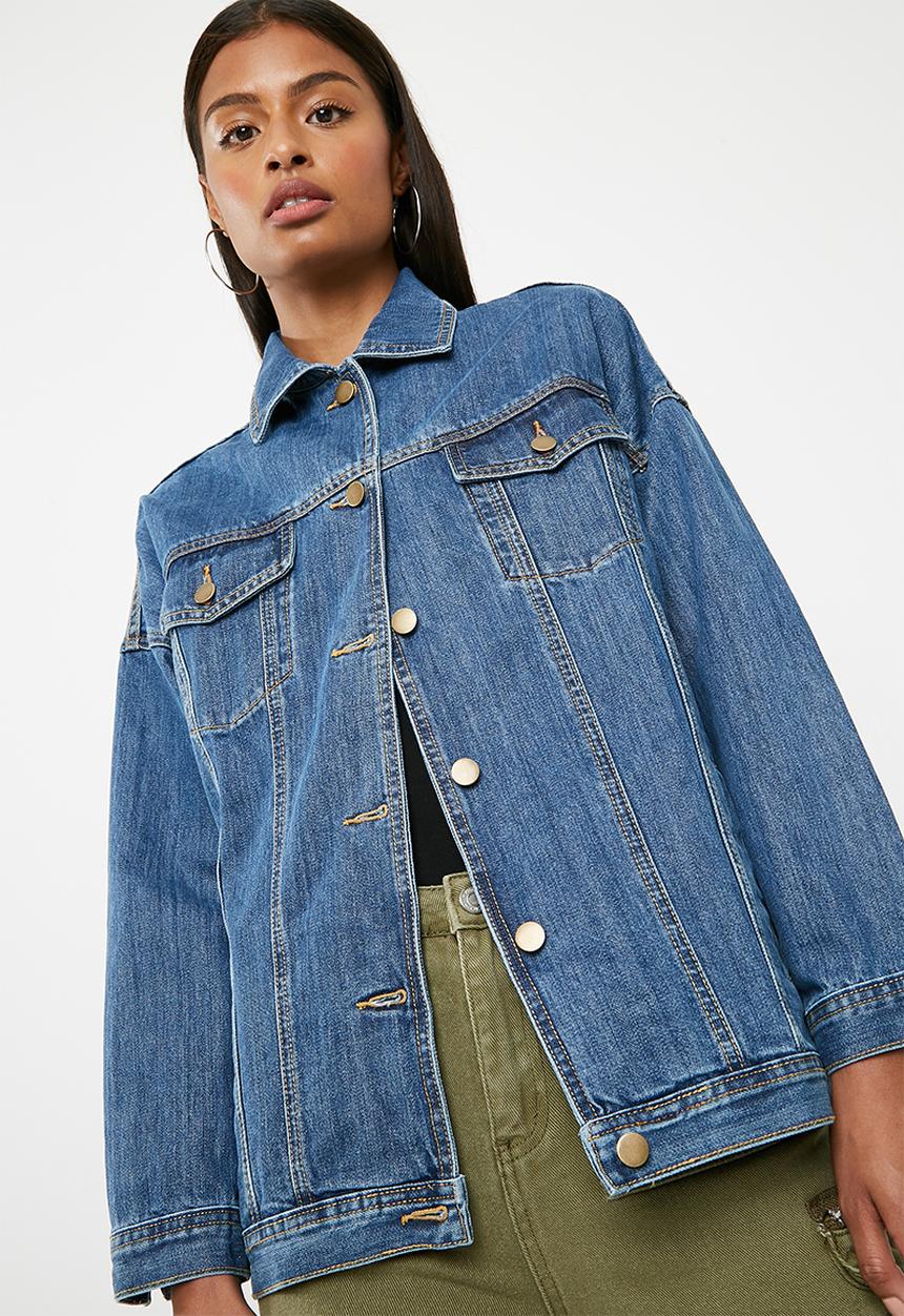 Superbalist - Tia oversized denim jacket - blue 