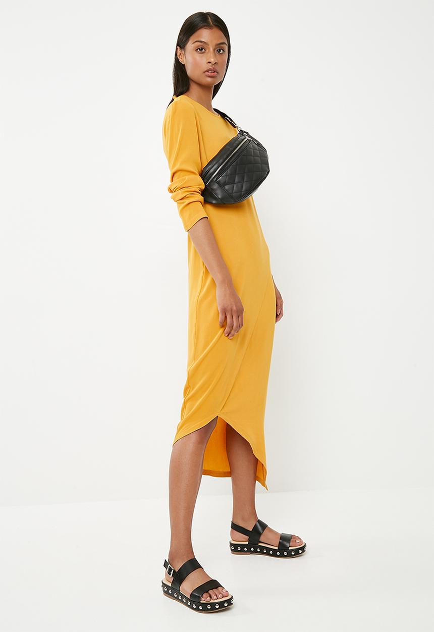 Superbalist - Asymetric back cut out midi dress - yellow