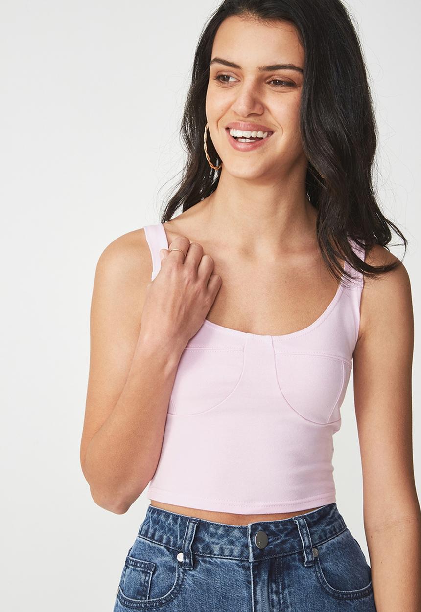 Cotton On - Jenna bustier cami - pink