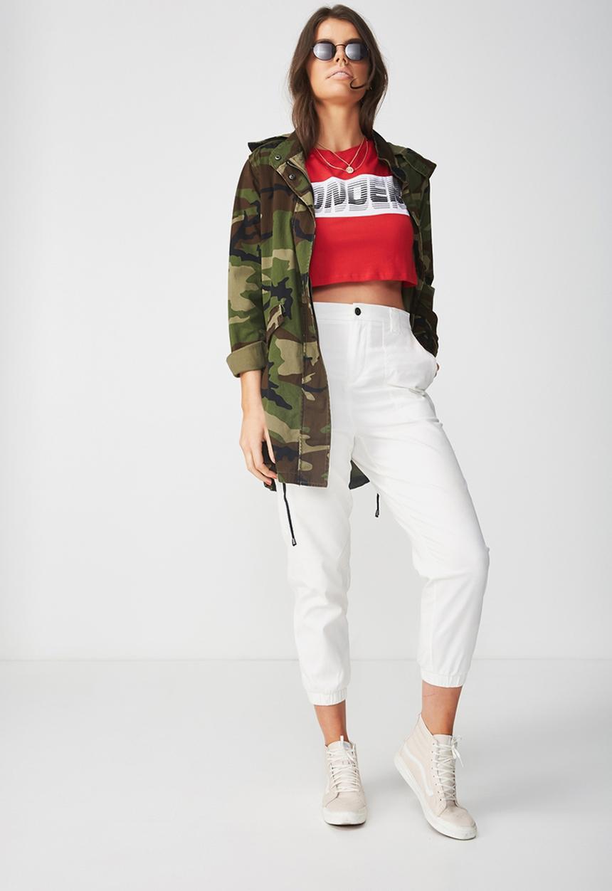 Supré  - Printed loose crop tee - red