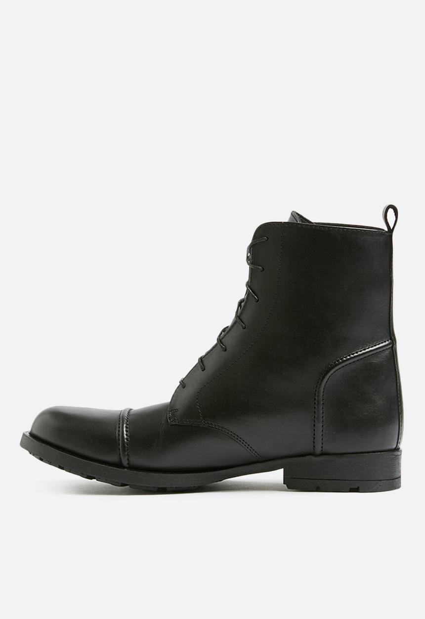 Superbalist - Lace up leather military boot - black