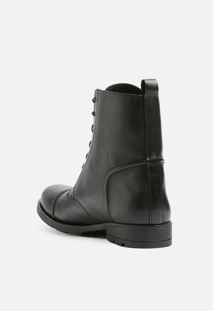 Superbalist - Lace up leather military boot - black