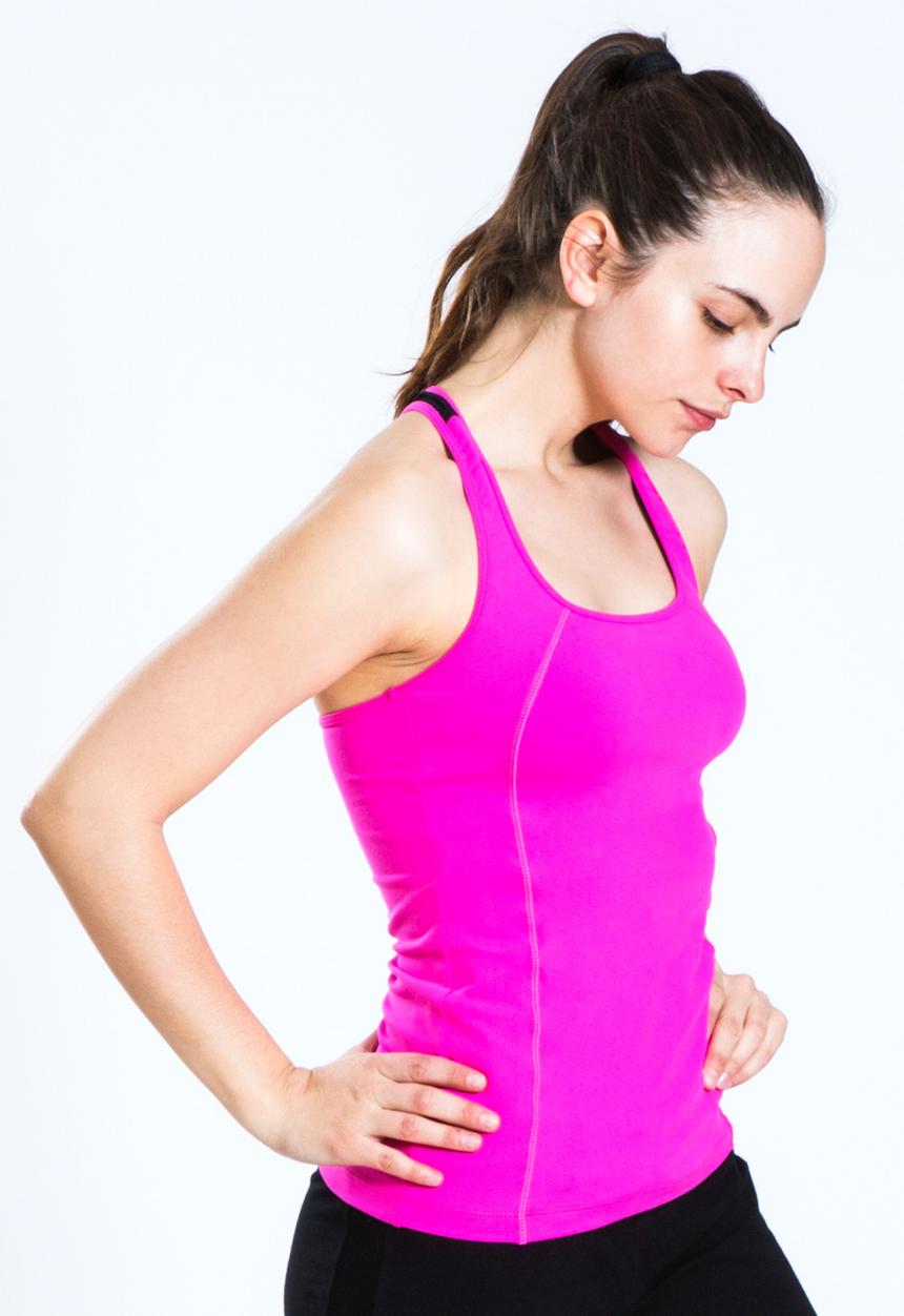 FIT Activewear - Sunny Singlet – Hot Pink & Black
