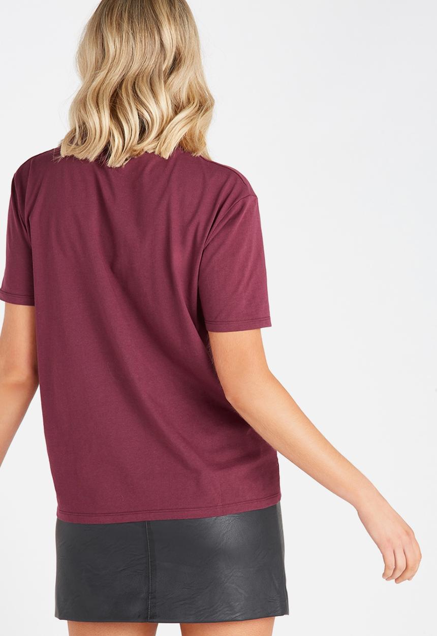 Supré  - Royal printed tee - burgundy