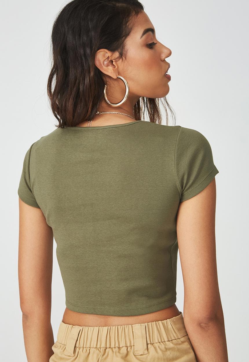 Supré  - Emily mini rib tee - khaki