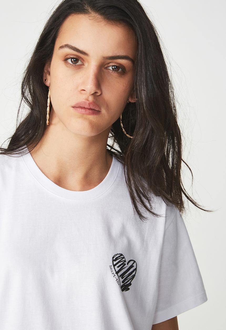 Cotton On - Tbar graphic T-shirt - white