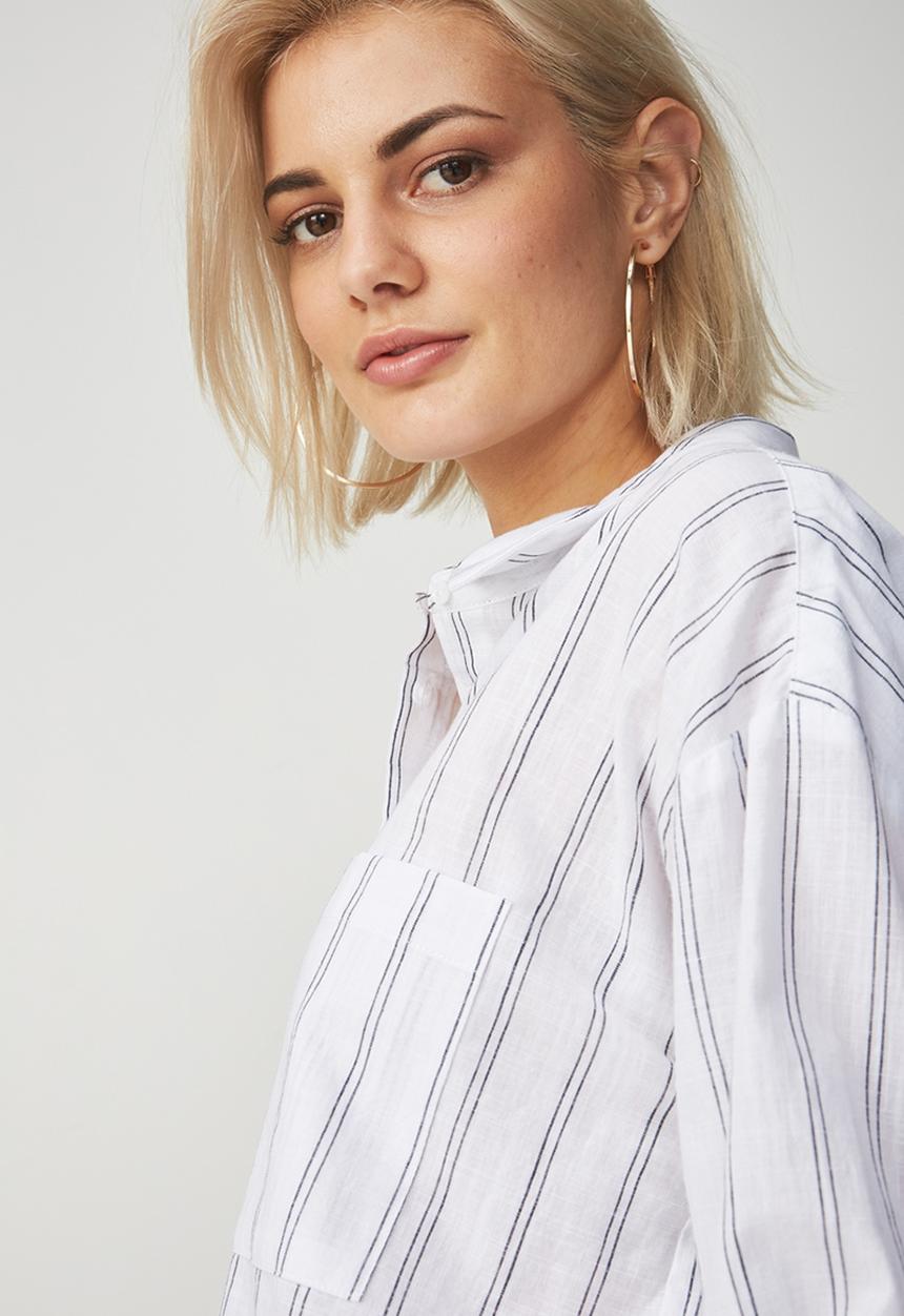 Cotton On - Monique shirt - white & black 