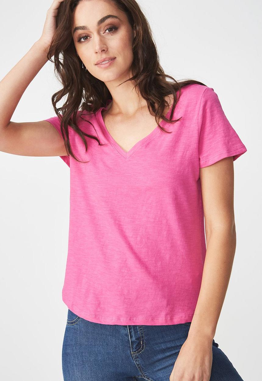 Cotton On - Deep V -Rose Violet 