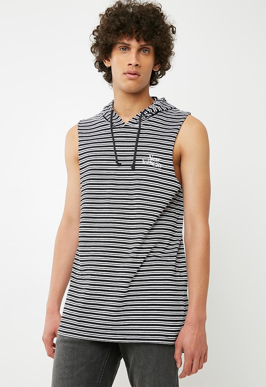 Cotton On - Hustle Muscle Tee - black & white 