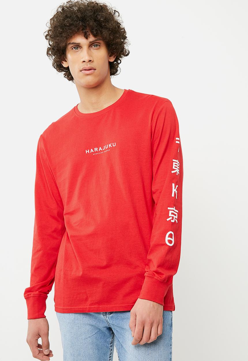 Cotton On - Tbar long sleeve tee - red 