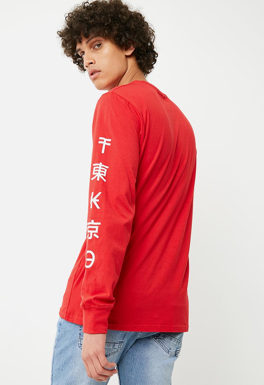 Cotton On - Tbar long sleeve tee - red 