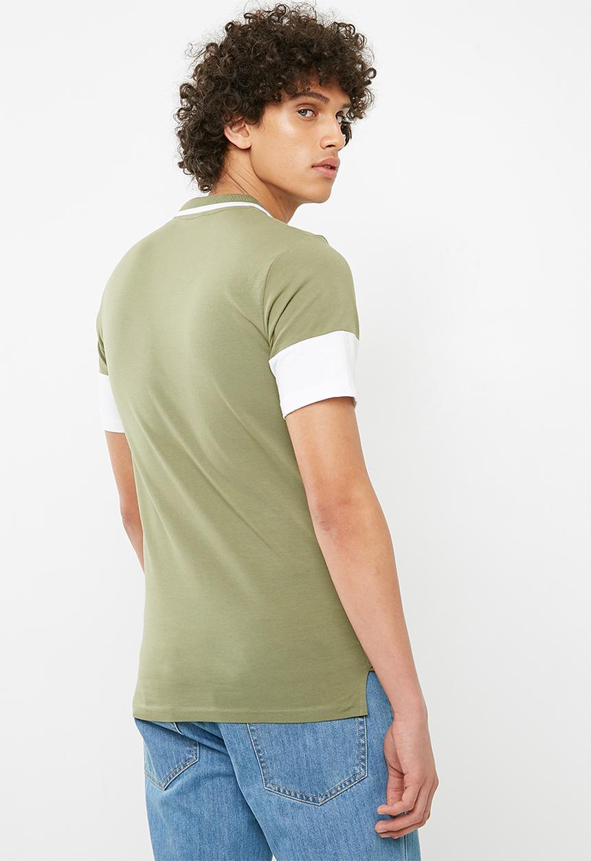 Only & Sons - Tom muscle fit colourblock polo - olive
