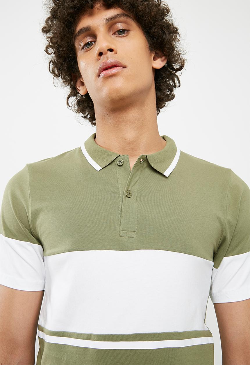 Only & Sons - Tom muscle fit colourblock polo - olive