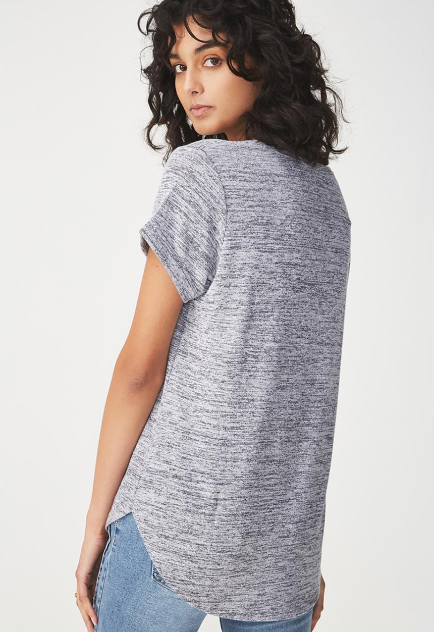 Cotton On - Short sleeve v neck top - grey