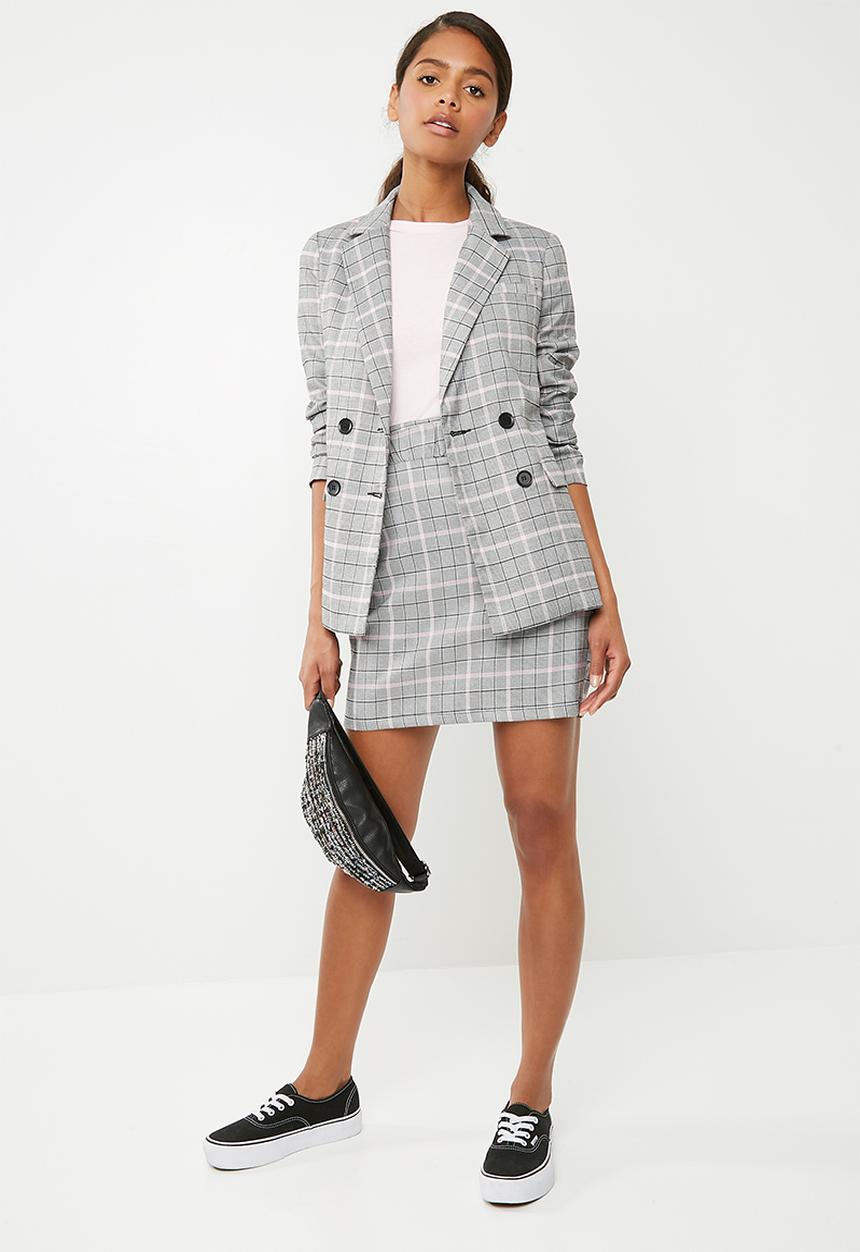 Noisy May - Kaira mini skirt - black & grey