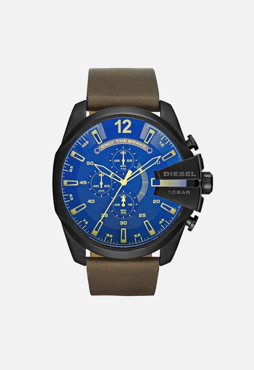 Diesel  - Diesel chief series leather watch - brown