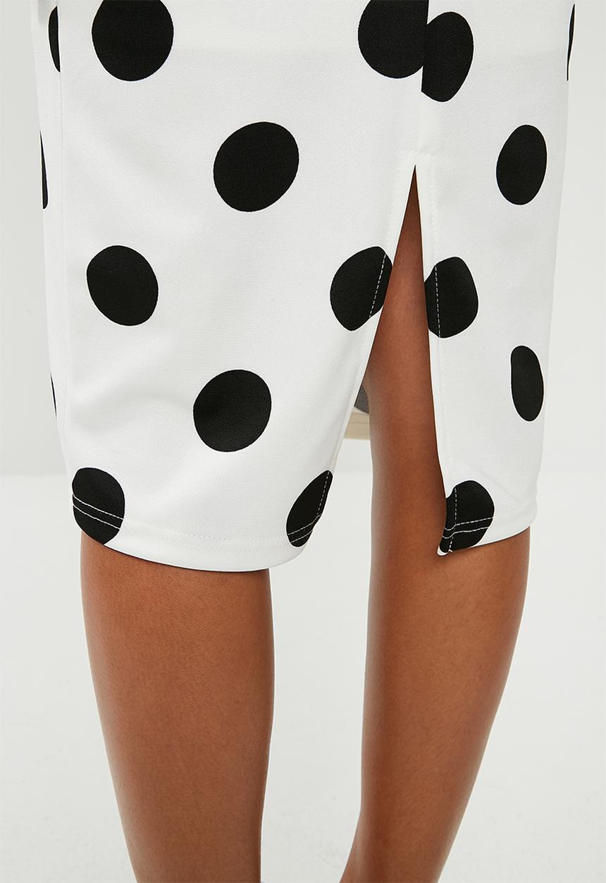 Superbalist - Pull on bodycon skirt - white & black 