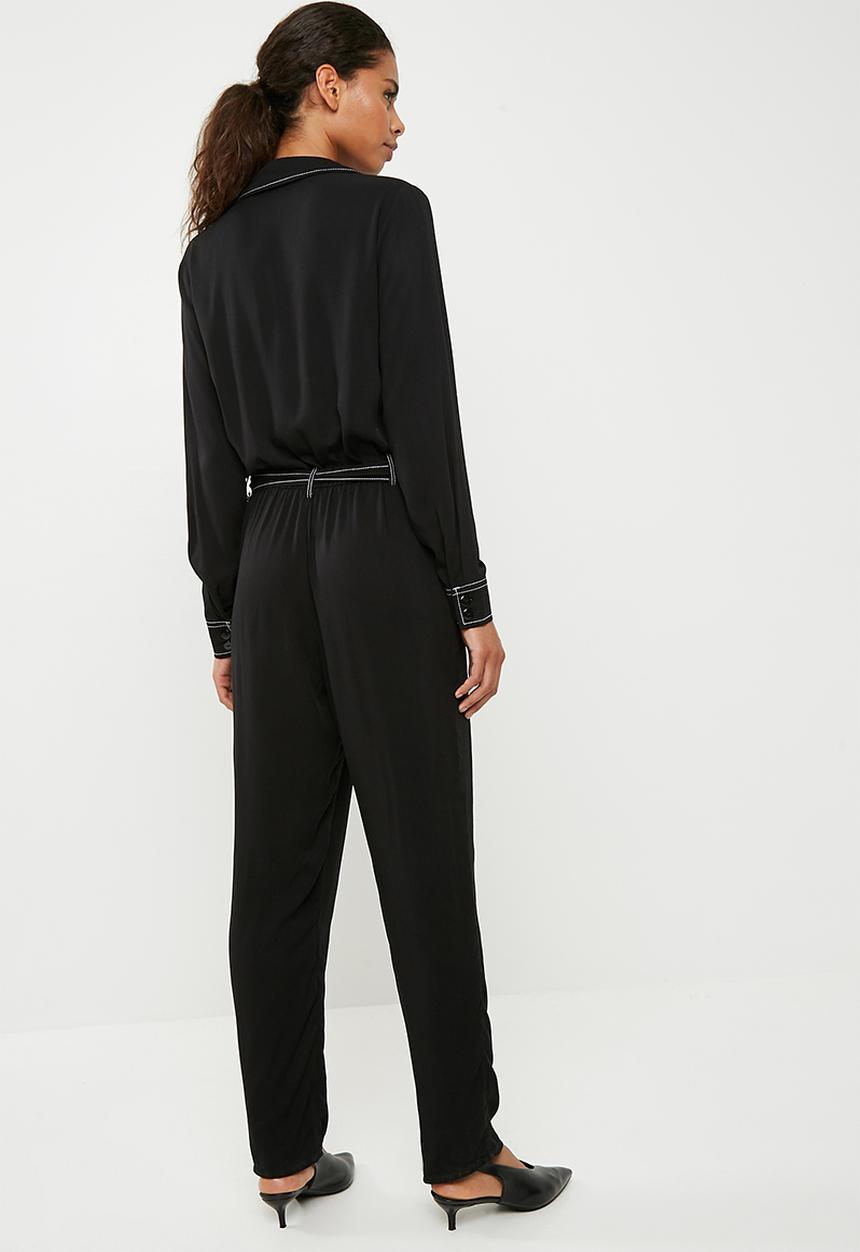 Superbalist - Boiler jumpsuit with contrast stitching - black 