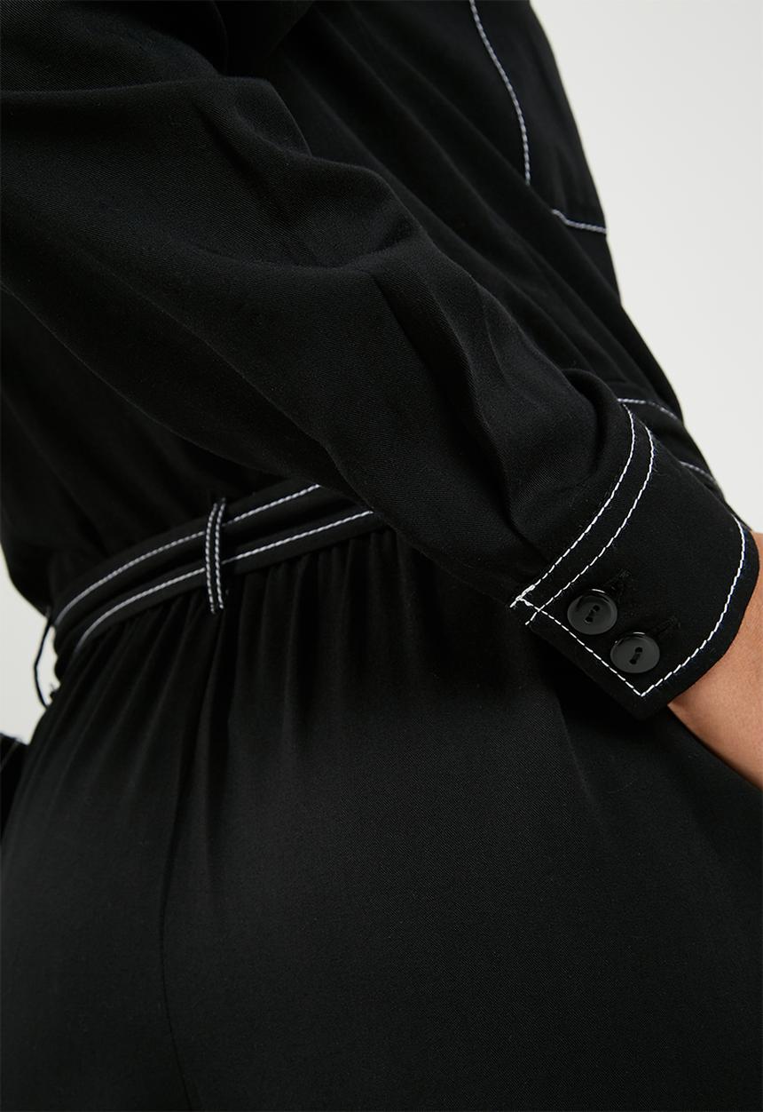 Superbalist - Boiler jumpsuit with contrast stitching - black 