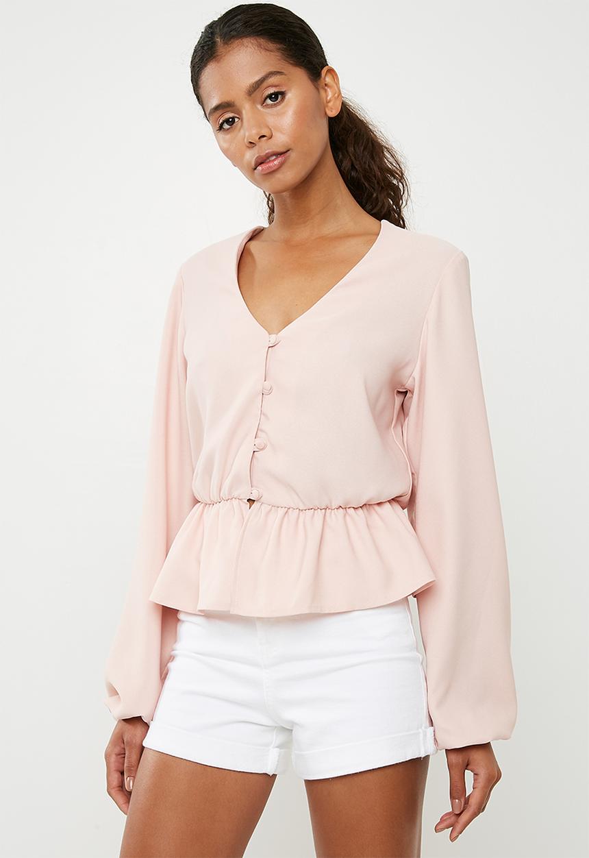 Superbalist - Feminine Blouse with Peplum - Light Pink 