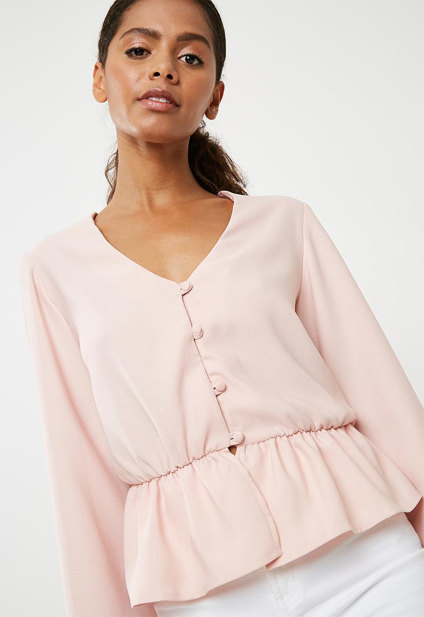 Superbalist - Feminine Blouse with Peplum - Light Pink 