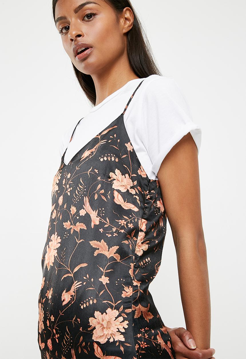 Superbalist - Midi slip dress with lace hem - multi