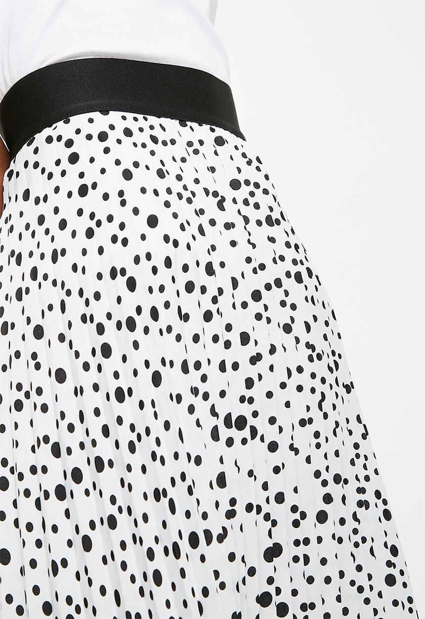 Superbalist - Pleated midi skirt - white & black 