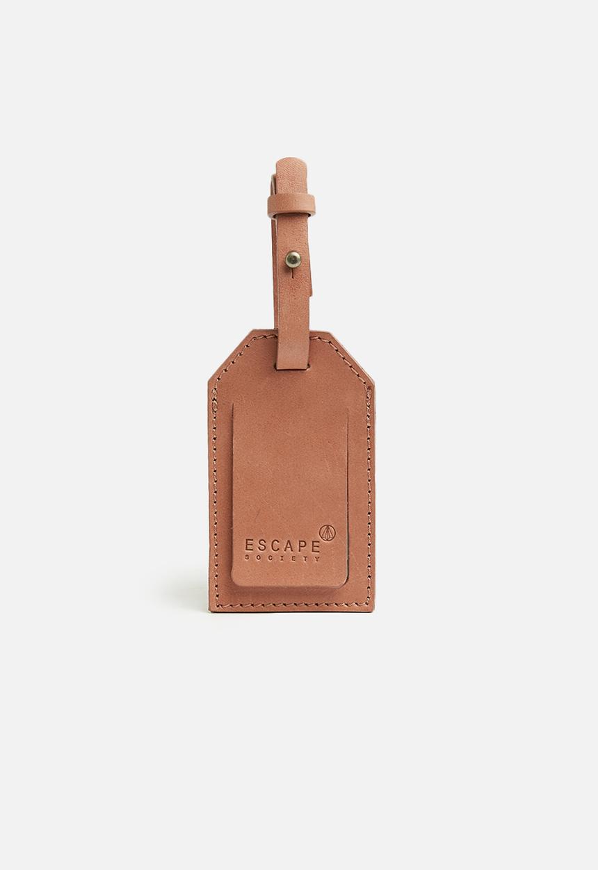 Escape Society - Leather luggage tag - dusty pink