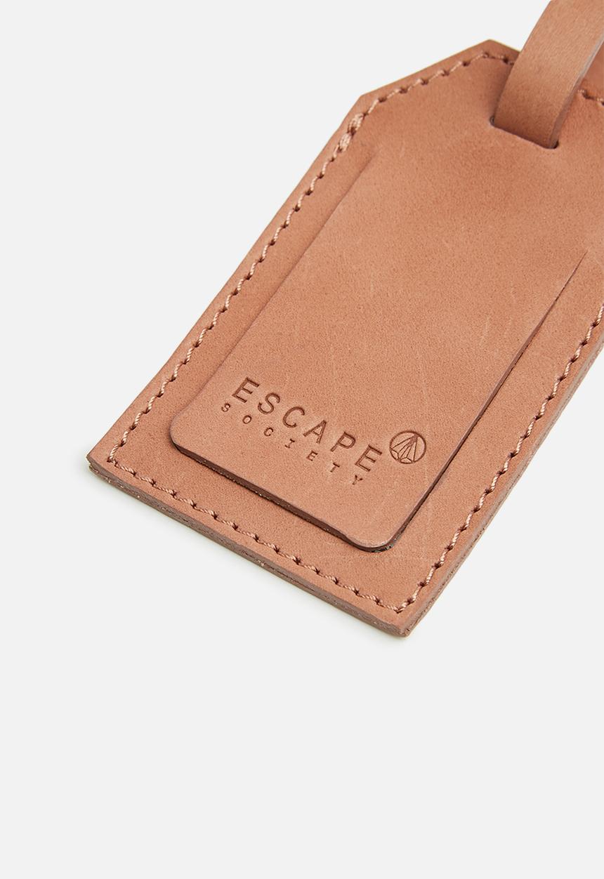 Escape Society - Leather luggage tag - dusty pink