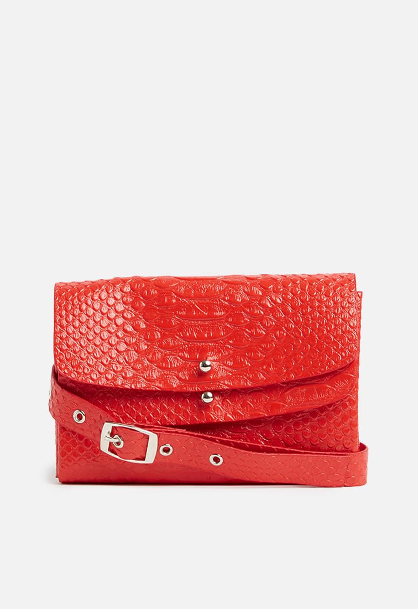 Missguided - Multi layer faux leather waist bag - coral