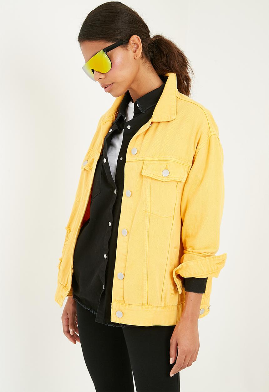 Missguided - Reflective visor sunglasses - yellow