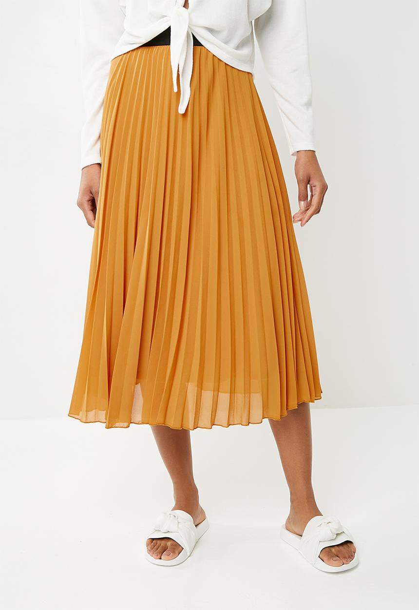 Superbalist - Pleated midi skirt  - yellow 