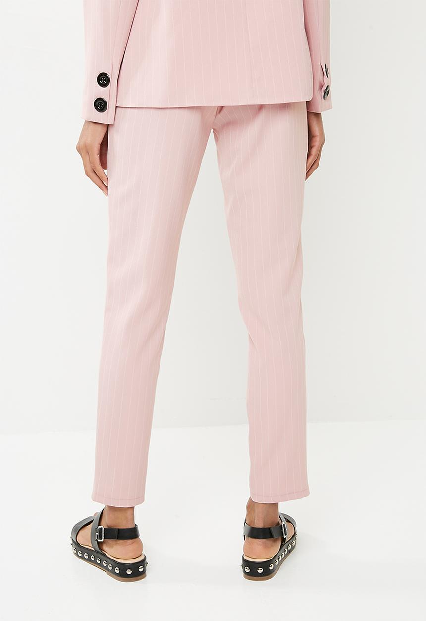Missguided - Pinstripe cigarette trousers - pink