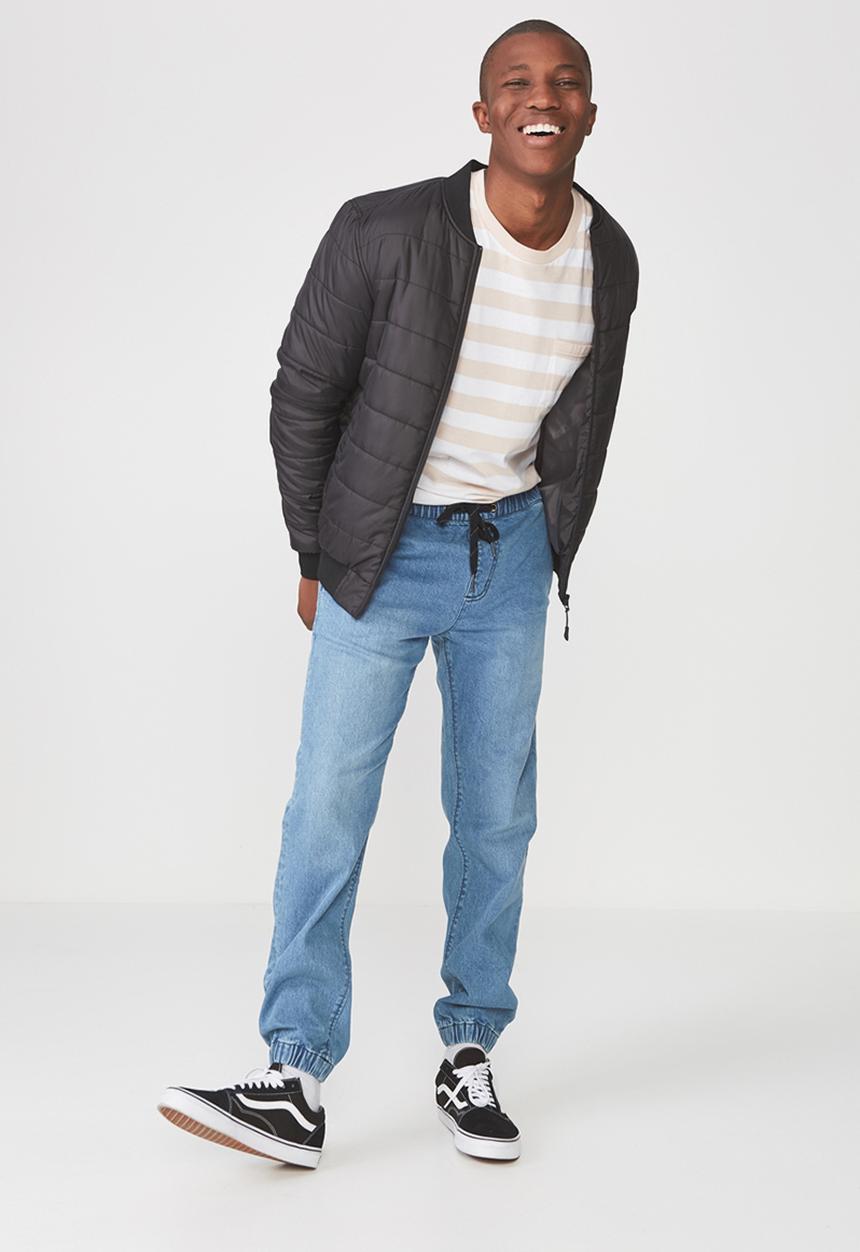 Cotton On - Drake cuffed pant - blue